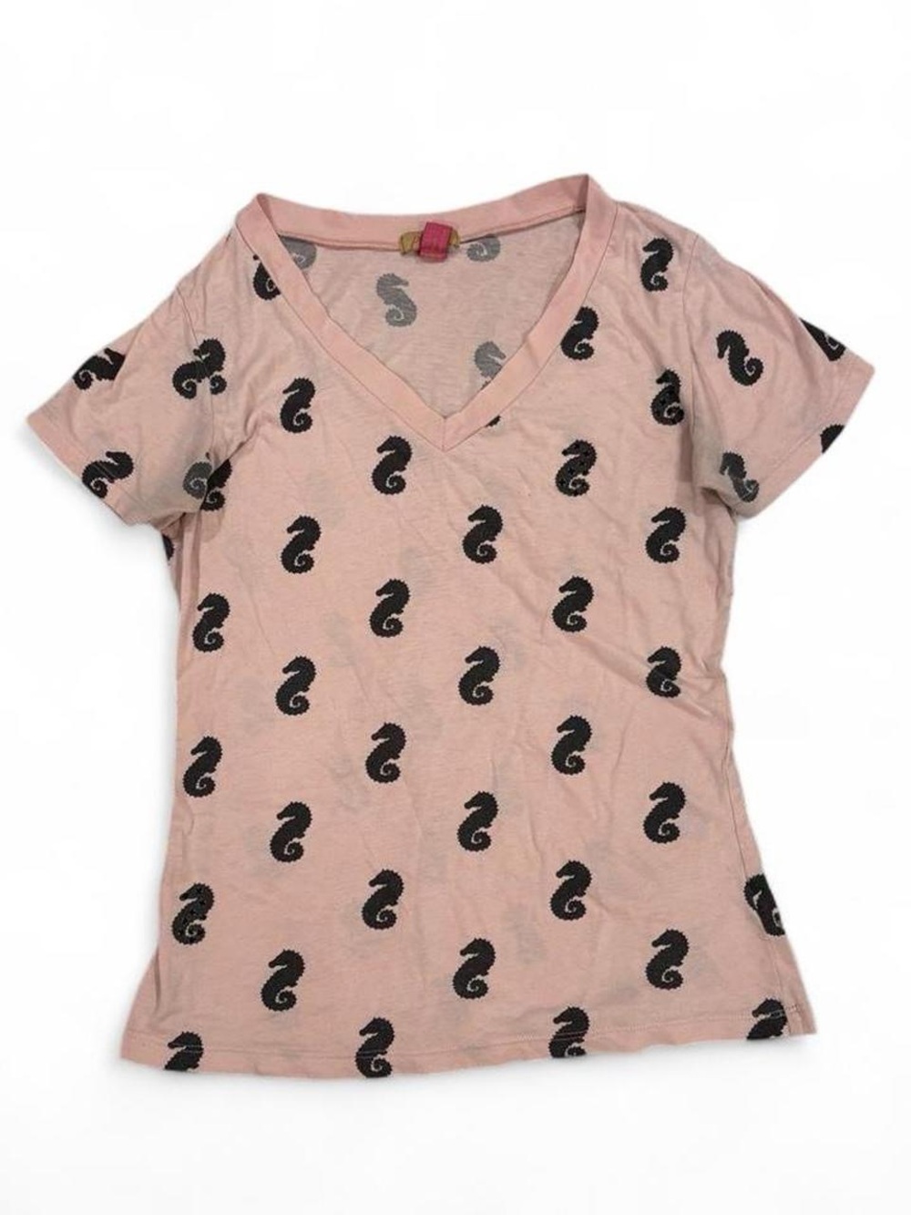 Y2K vintage Primp v neck tee shirt seahorse rhinestones